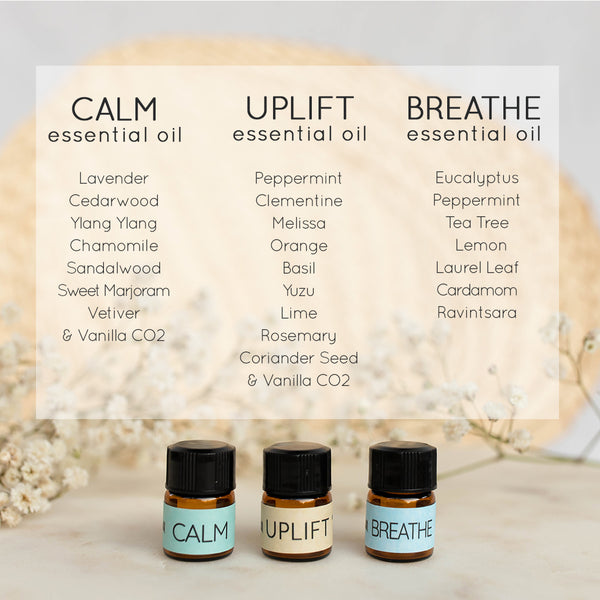 Essential Oil Mini Sampler [Calm + Uplift + Breathe] - Subherban